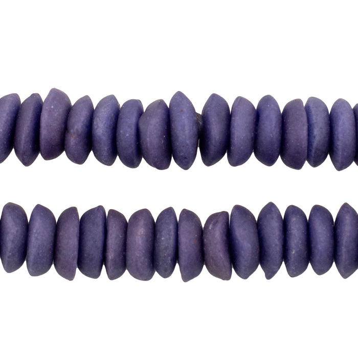 Purple Ashanti Glass Saucer Beads (12mm) - The Bead Chest