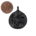 Round Black Buddha Pendant (28x34mm) - The Bead Chest