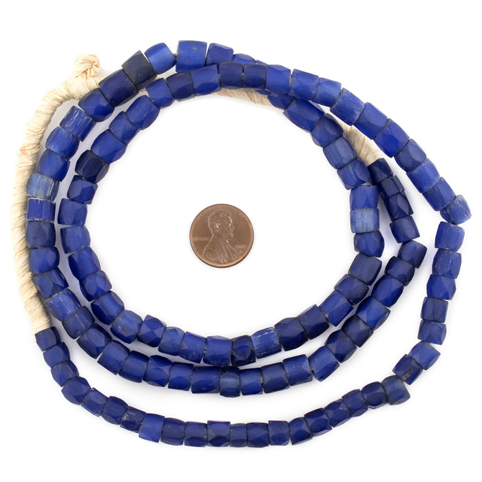 Dark Faceted Russian Blue Beads (Long Strand) - The Bead Chest