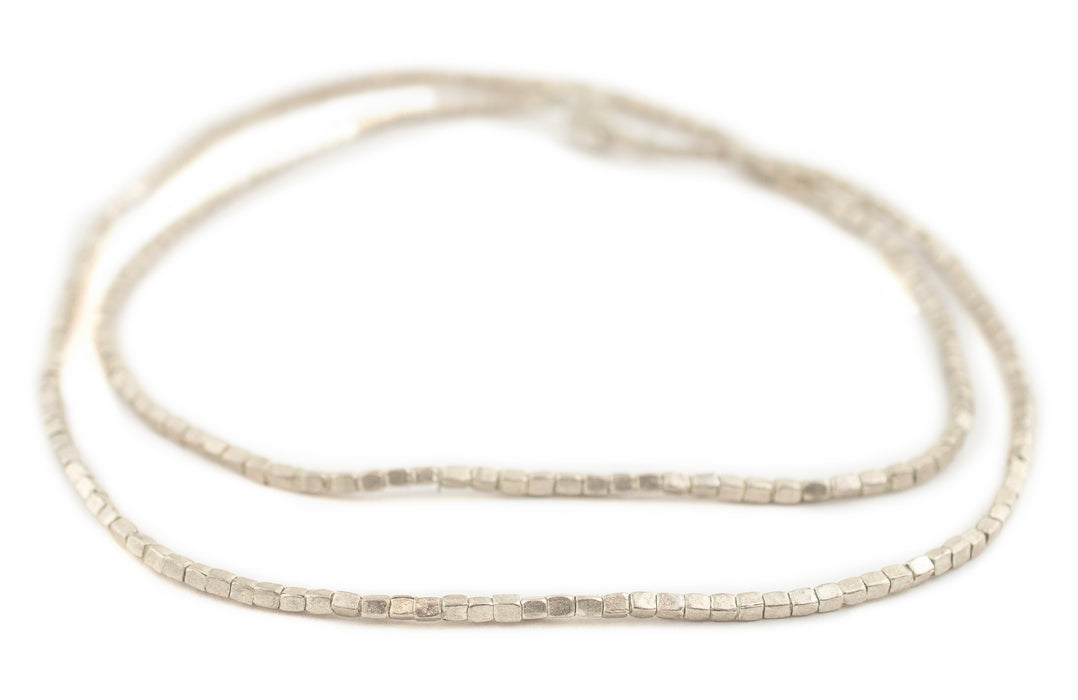 Silver Ethiopian Rectangular Tube Beads (3mm) - The Bead Chest