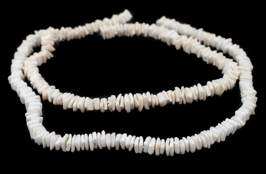 White Shard Ocean Shell Heishi Beads - The Bead Chest
