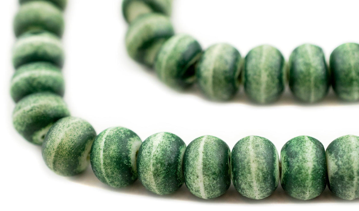 Forest Green Rustic Bone Beads (14mm) - The Bead Chest