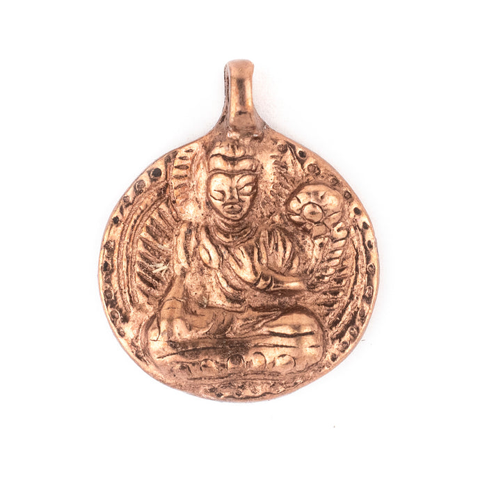 Round Copper Buddha Pendant (28x34mm) - The Bead Chest