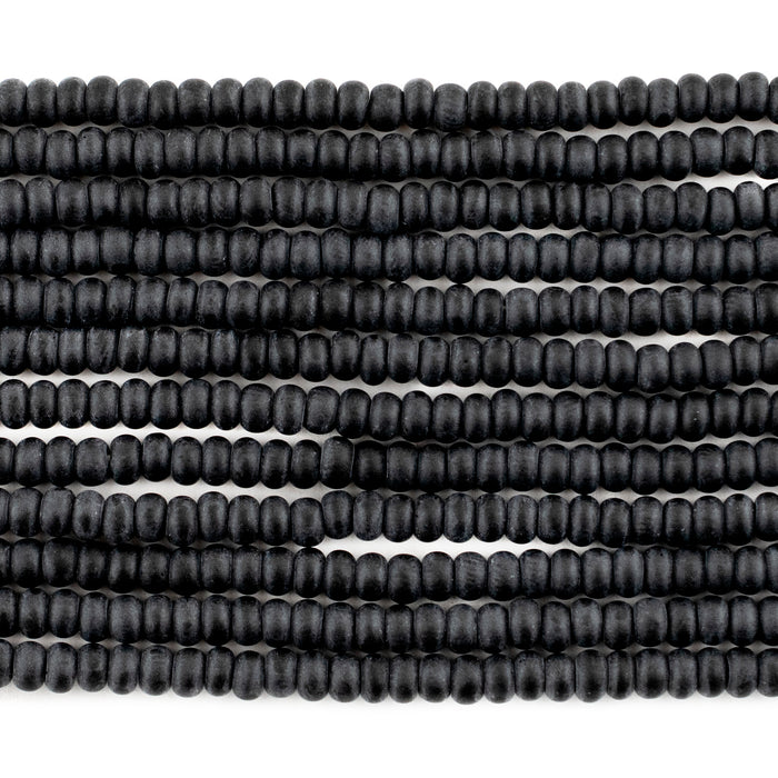 Matte Black Ghana Seed Beads (4mm) - The Bead Chest