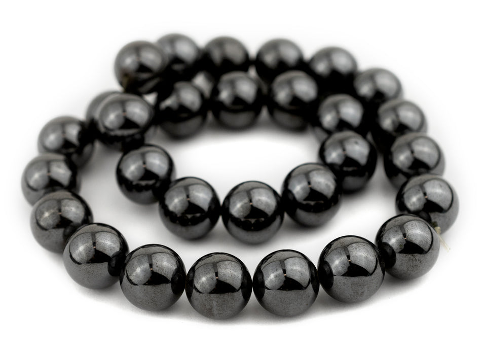 Round Non-Magnetic Hematite Beads (14mm) - The Bead Chest