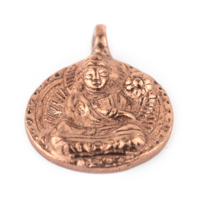 Round Copper Buddha Pendant (28x34mm) - The Bead Chest