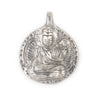 Round Silver Buddha Pendant (28x34mm)