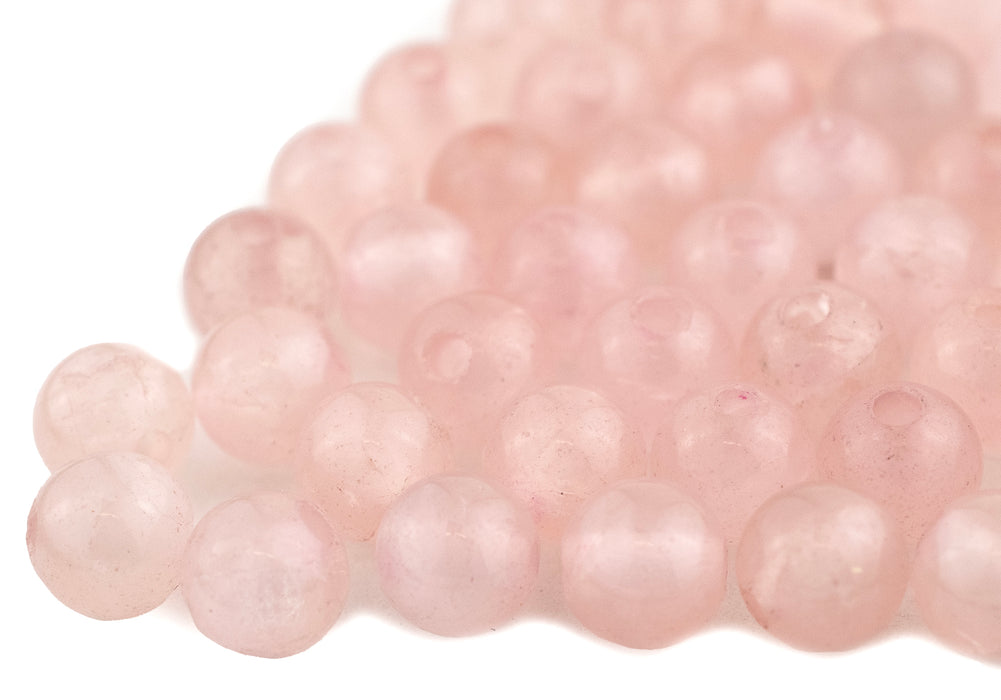 Round Rose Quartz Beads (7mm, Set of 50) - The Bead Chest