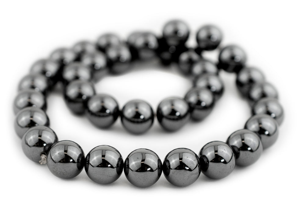 Round Non-Magnetic Hematite Beads (12mm) - The Bead Chest
