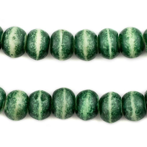 Forest Green Rustic Bone Mala Beads (12mm) - The Bead Chest