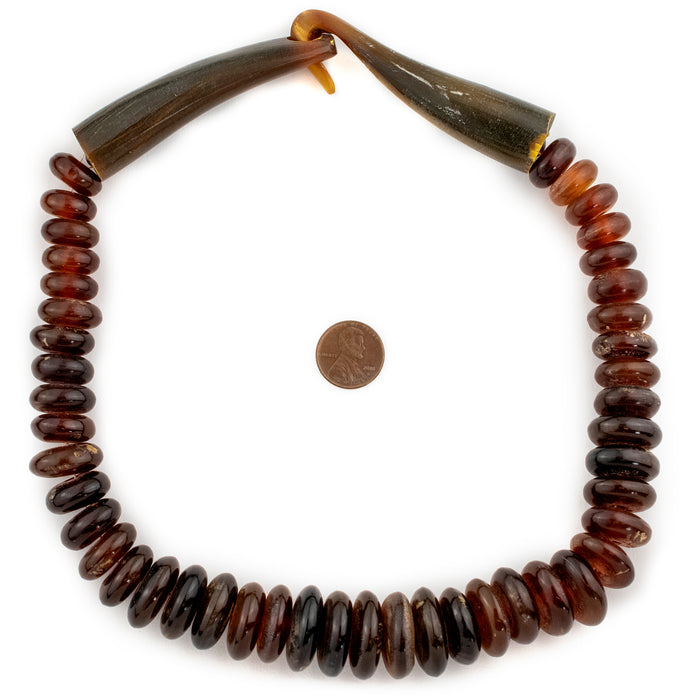 Translucent Amber Horn Disk Beads (Graduated) - The Bead Chest