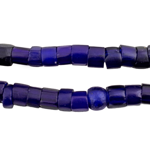 Dark Faceted Russian Blue Beads (Long Strand) #14696 - The Bead Chest