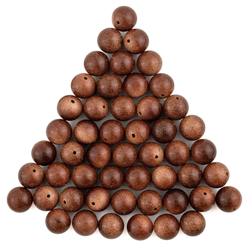 Half-Drilled Round Goldstone Beads (10mm, Set of 50) - The Bead Chest