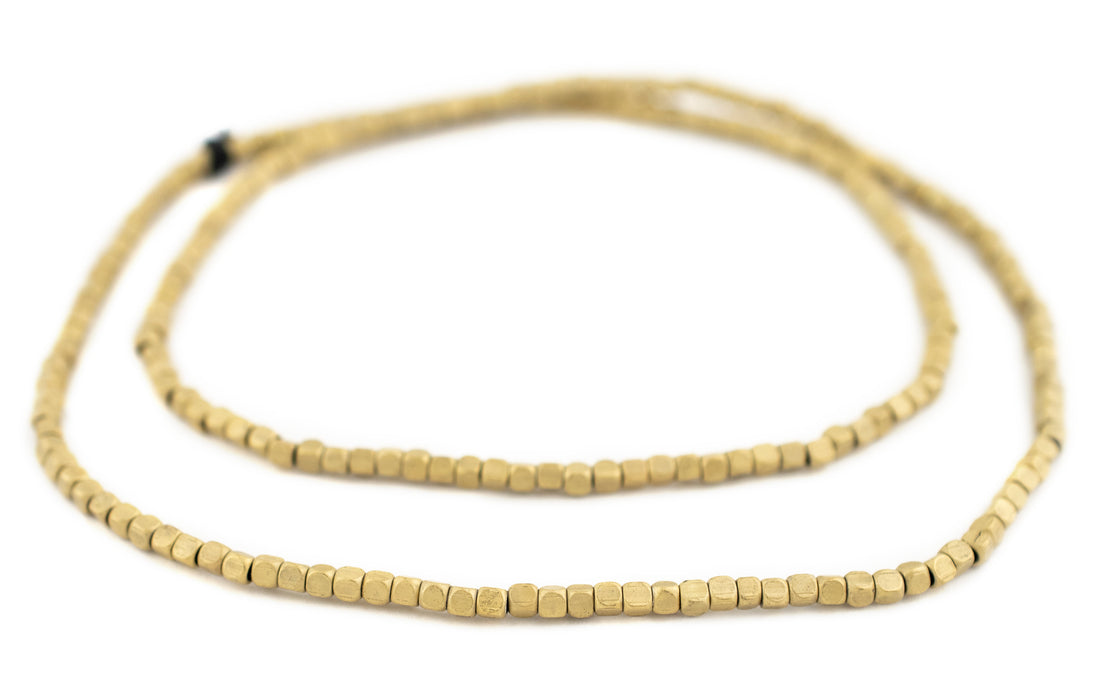 Matte Rounded Brass Cube Beads (3mm) - The Bead Chest