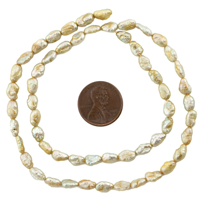 Oat Yellow Vintage Japanese Rice Pearl Beads (5mm) - The Bead Chest