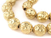 Brass Dotted Sphere Hollow Tribal Beads (18mm) - The Bead Chest