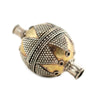 Patterned Oval Afghan Tribal Brass Centerpiece Bead