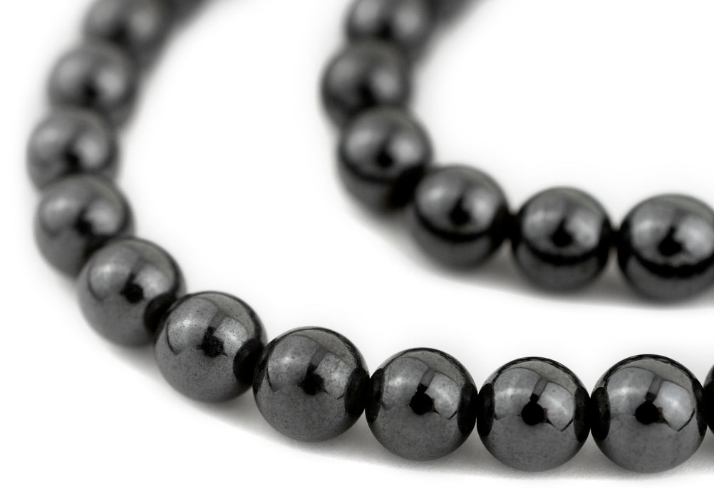 Round Non-Magnetic Hematite Beads (8mm) - The Bead Chest