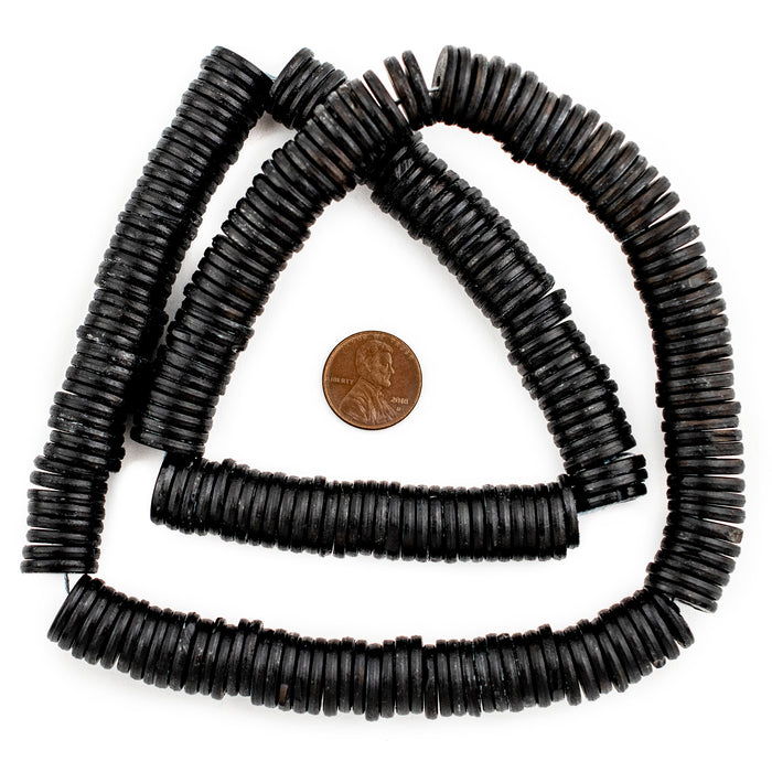 Sticky Black Bone Button Beads (14mm) - The Bead Chest