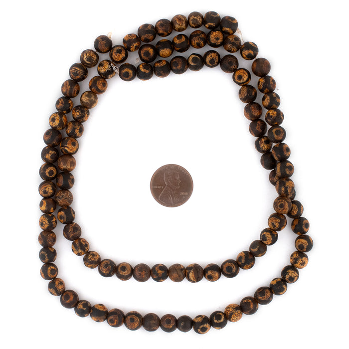 Crackled Eye Round Tibetan Agate Beads (8mm) - The Bead Chest