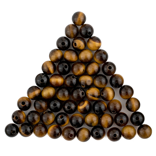 Round Tiger Eye Beads (8mm, Set of 50) - The Bead Chest
