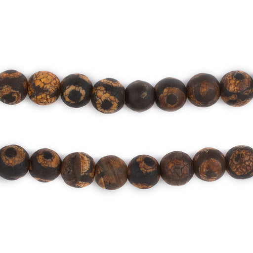 Crackled Eye Round Tibetan Agate Beads (8mm) - The Bead Chest