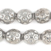 Silver Dotted Sphere Hollow Tribal Beads (18mm)