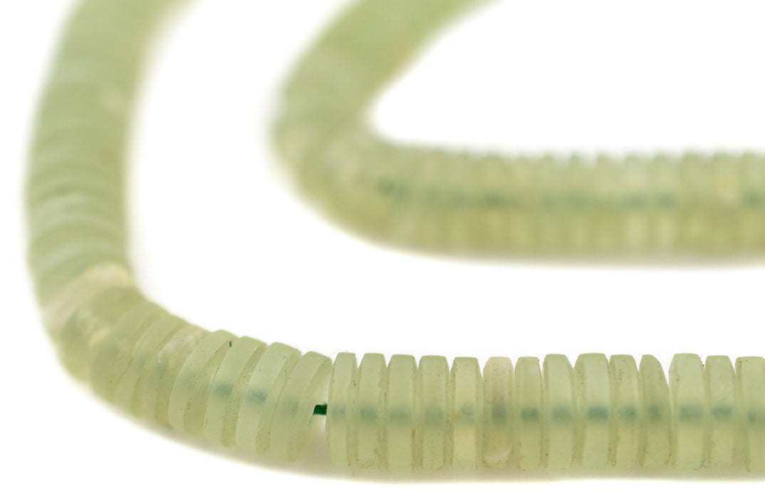 Pastel Green Nephrite Jade Button Beads (7-8mm) - The Bead Chest