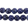 Swirl Carved Round Lapis Lazuli Beads (12mm)