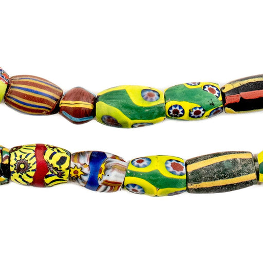 Oval Antique Venetian African Millefiori Trade Beads #15873