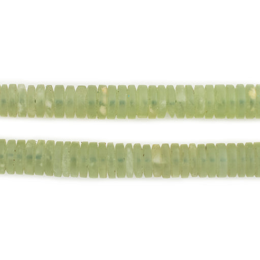 Pastel Green Nephrite Jade Button Beads (7-8mm) - The Bead Chest
