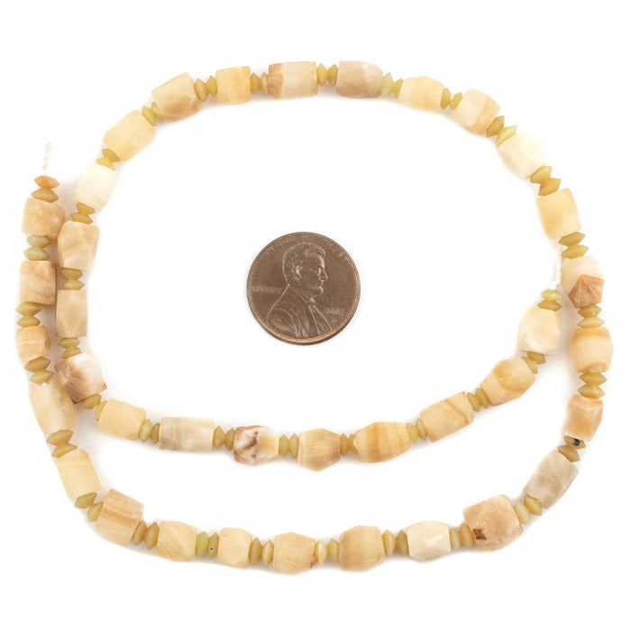 Faceted Beige Afghani Calcite Beads (5-7mm) - The Bead Chest