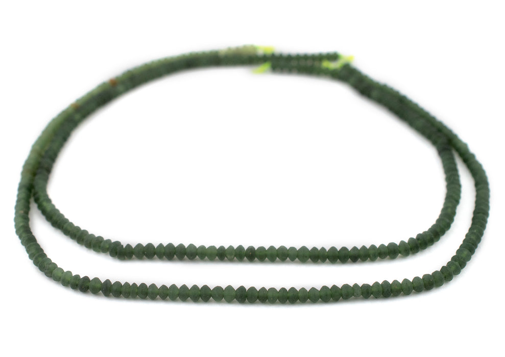 Dark Green Jade Saucer Beads (4mm) - The Bead Chest
