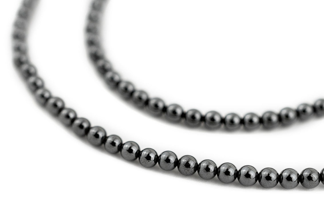 Round Non-Magnetic Hematite Beads (3mm) - The Bead Chest