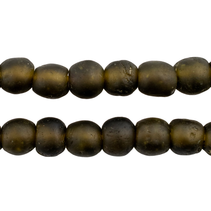 Dark Olive Green Recycled Glass Beads (11mm) - The Bead Chest