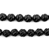 Carved Swirl Round Onyx Beads (10mm)
