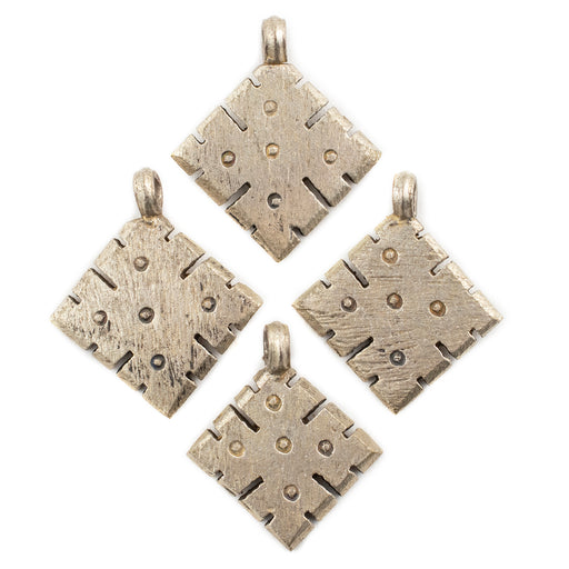Ethiopian Silver Dotted Diamond Ornaments (Set of 4)