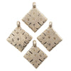 Ethiopian Silver Dotted Diamond Ornaments (Set of 4)