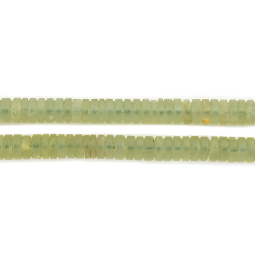 Pastel Green Nephrite Jade Button Beads (6mm) - The Bead Chest
