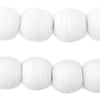 Jumbo Opaque White Recycled Glass Beads (27mm)