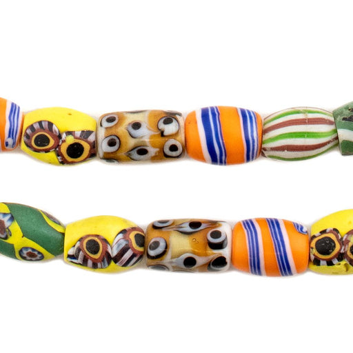 Oval Antique Venetian African Millefiori Trade Beads #15876 - The Bead Chest