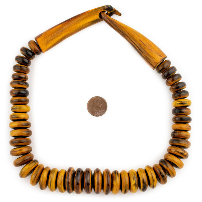 Amber Horn Disk Beads (Graduated) - The Bead Chest