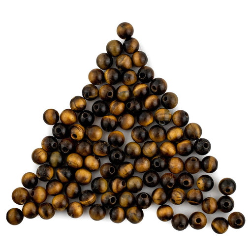 Round Tiger Eye Beads (6mm, Set of 100) - The Bead Chest