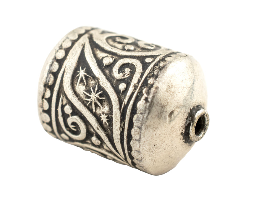 Oval Silver Artisanal Berber Bead (30x20mm) - The Bead Chest
