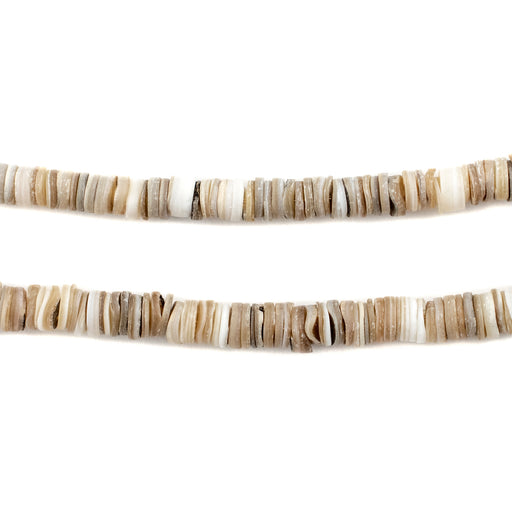 Beige Matte Natural Shell Heishi Beads (5mm) - The Bead Chest