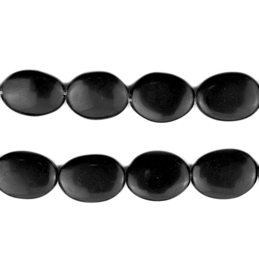 Flat Oval Onyx Beads (11mm) - The Bead Chest