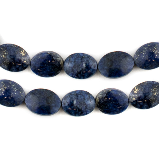 Flat Oval Lapis Lazuli Beads (10-14mm) - The Bead Chest