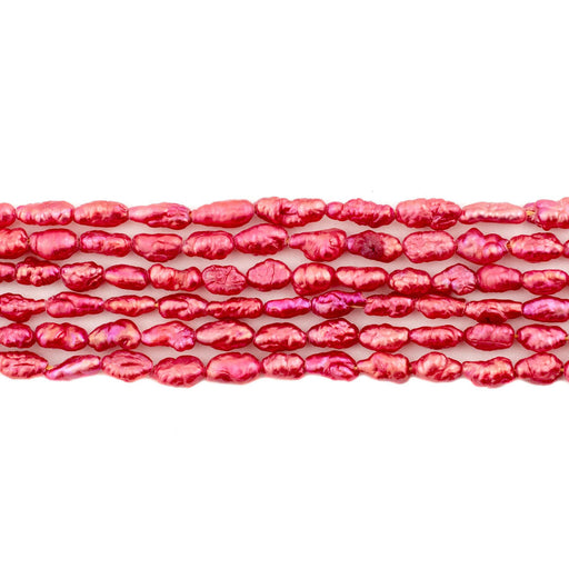 Red Vintage Japanese Rice Pearl Beads (3mm) - The Bead Chest