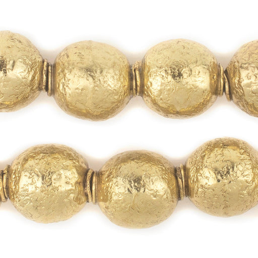 Brass Textured Sphere Hollow Tribal Beads (18mm)