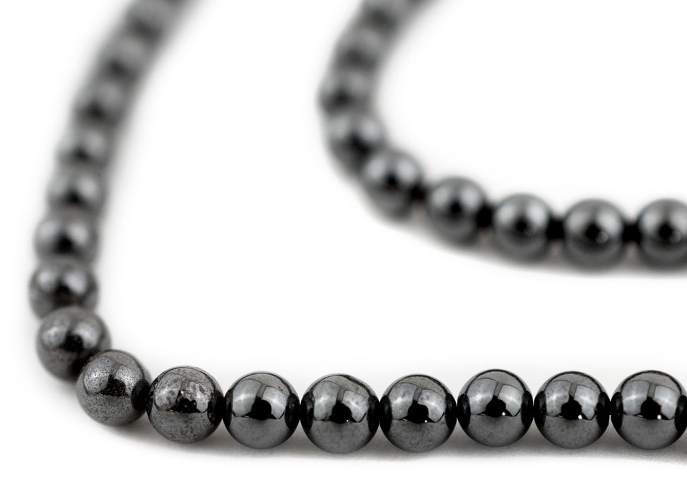 Round Non-Magnetic Hematite Beads (4mm) - The Bead Chest